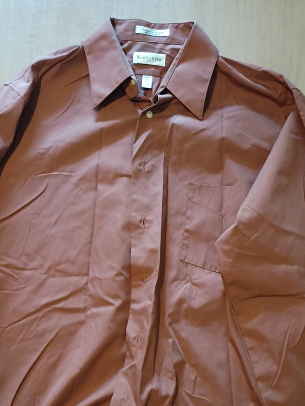Van Heusen Men's Long-Sleeve Dress Shirt - Rust